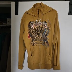 Billabong Woman's Mustard Hoodie. Length 28". Size L